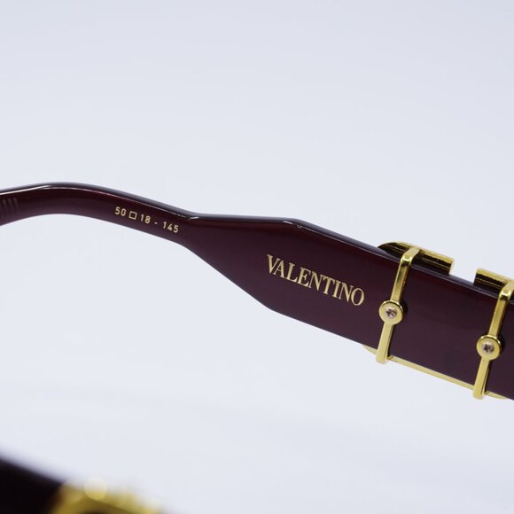 Valentino V-DUE VLS-103B Sunglasses Bordeaux Cat Eye Frame, Dark Brown Lenses main image 5